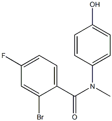 2-bromo-4-fluoro-N-(4-hydroxyphenyl)-N-methylbenzamide Struktur