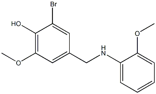 2-bromo-6-methoxy-4-{[(2-methoxyphenyl)amino]methyl}phenol Struktur