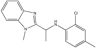 2-chloro-4-methyl-N-[1-(1-methyl-1H-1,3-benzodiazol-2-yl)ethyl]aniline Struktur