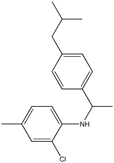 2-chloro-4-methyl-N-{1-[4-(2-methylpropyl)phenyl]ethyl}aniline Struktur