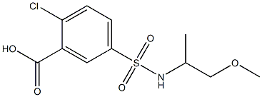 2-chloro-5-[(1-methoxypropan-2-yl)sulfamoyl]benzoic acid Struktur