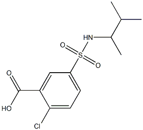 2-chloro-5-[(3-methylbutan-2-yl)sulfamoyl]benzoic acid Struktur