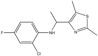 2-chloro-N-[1-(2,5-dimethyl-1,3-thiazol-4-yl)ethyl]-4-fluoroaniline Struktur