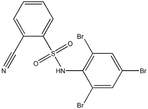 2-cyano-N-(2,4,6-tribromophenyl)benzene-1-sulfonamide Struktur