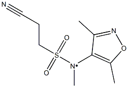 2-cyano-N-(3,5-dimethyl-1,2-oxazol-4-yl)-N-methylethane-1-sulfonamido Struktur