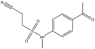 2-cyano-N-(4-acetylphenyl)-N-methylethane-1-sulfonamido Struktur