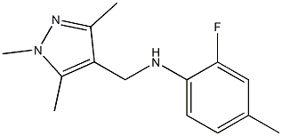 2-fluoro-4-methyl-N-[(1,3,5-trimethyl-1H-pyrazol-4-yl)methyl]aniline Struktur