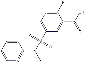 2-fluoro-5-[methyl(pyridin-2-yl)sulfamoyl]benzoic acid Struktur