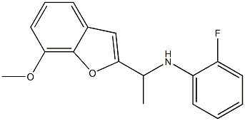 2-fluoro-N-[1-(7-methoxy-1-benzofuran-2-yl)ethyl]aniline Struktur