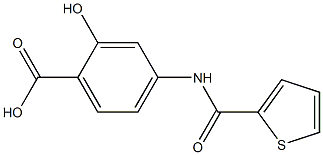 2-hydroxy-4-[(thien-2-ylcarbonyl)amino]benzoic acid Struktur