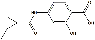 2-hydroxy-4-{[(2-methylcyclopropyl)carbonyl]amino}benzoic acid Struktur