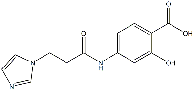 2-hydroxy-4-{[3-(1H-imidazol-1-yl)propanoyl]amino}benzoic acid Struktur