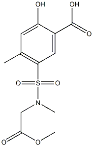 2-hydroxy-5-[(2-methoxy-2-oxoethyl)(methyl)sulfamoyl]-4-methylbenzoic acid Struktur