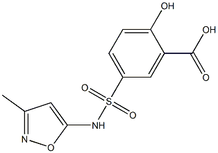 2-hydroxy-5-[(3-methyl-1,2-oxazol-5-yl)sulfamoyl]benzoic acid Struktur