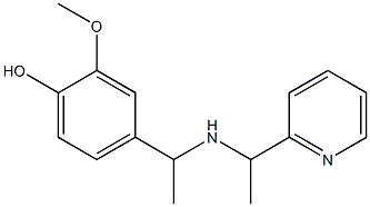 2-methoxy-4-(1-{[1-(pyridin-2-yl)ethyl]amino}ethyl)phenol Struktur