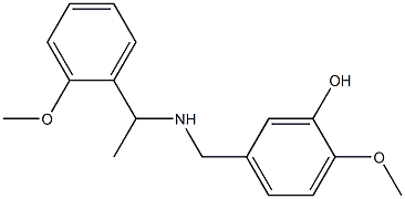 2-methoxy-5-({[1-(2-methoxyphenyl)ethyl]amino}methyl)phenol Struktur