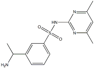 3-(1-aminoethyl)-N-(4,6-dimethylpyrimidin-2-yl)benzene-1-sulfonamide Struktur