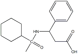 3-(1-cyclohexylacetamido)-3-phenylpropanoic acid Struktur