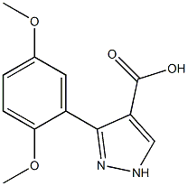 3-(2,5-dimethoxyphenyl)-1H-pyrazole-4-carboxylic acid Struktur