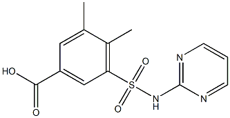 3,4-dimethyl-5-(pyrimidin-2-ylsulfamoyl)benzoic acid Struktur