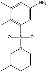 3,4-dimethyl-5-[(3-methylpiperidine-1-)sulfonyl]aniline Struktur