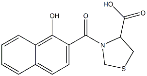 3-[(1-hydroxynaphthalen-2-yl)carbonyl]-1,3-thiazolidine-4-carboxylic acid Struktur