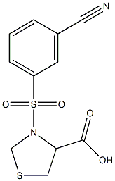 3-[(3-cyanobenzene)sulfonyl]-1,3-thiazolidine-4-carboxylic acid Struktur