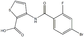 3-[(4-bromo-2-fluorobenzoyl)amino]thiophene-2-carboxylic acid Struktur