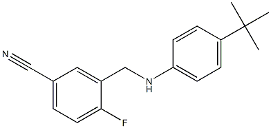 3-{[(4-tert-butylphenyl)amino]methyl}-4-fluorobenzonitrile Struktur