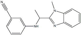 3-{[1-(1-methyl-1H-1,3-benzodiazol-2-yl)ethyl]amino}benzonitrile Struktur