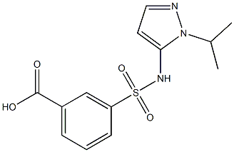 3-{[1-(propan-2-yl)-1H-pyrazol-5-yl]sulfamoyl}benzoic acid Struktur