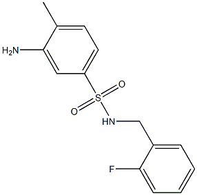 3-amino-N-[(2-fluorophenyl)methyl]-4-methylbenzene-1-sulfonamide Struktur