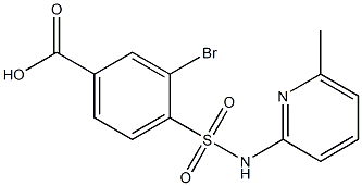 3-bromo-4-[(6-methylpyridin-2-yl)sulfamoyl]benzoic acid Struktur