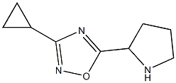 3-cyclopropyl-5-(pyrrolidin-2-yl)-1,2,4-oxadiazole Struktur