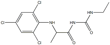 3-ethyl-1-{2-[(2,4,6-trichlorophenyl)amino]propanoyl}urea Struktur