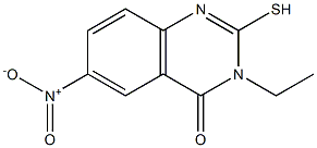 3-ethyl-2-mercapto-6-nitroquinazolin-4(3H)-one Struktur