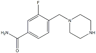 3-fluoro-4-(piperazin-1-ylmethyl)benzamide Struktur