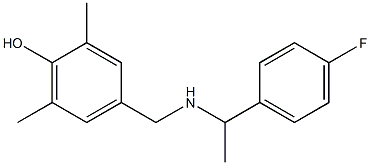 4-({[1-(4-fluorophenyl)ethyl]amino}methyl)-2,6-dimethylphenol Struktur