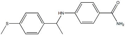 4-({1-[4-(methylsulfanyl)phenyl]ethyl}amino)benzamide Struktur