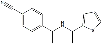 4-(1-{[1-(thiophen-2-yl)ethyl]amino}ethyl)benzonitrile Struktur