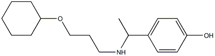 4-(1-{[3-(cyclohexyloxy)propyl]amino}ethyl)phenol Struktur