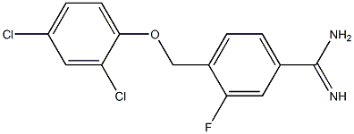 4-(2,4-dichlorophenoxymethyl)-3-fluorobenzene-1-carboximidamide Struktur