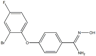 4-(2-bromo-4-fluorophenoxy)-N'-hydroxybenzene-1-carboximidamide Struktur