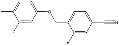 4-(3,4-dimethylphenoxymethyl)-3-fluorobenzonitrile Struktur