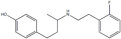 4-(3-{[2-(2-fluorophenyl)ethyl]amino}butyl)phenol Struktur