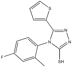 4-(4-fluoro-2-methylphenyl)-5-(thiophen-2-yl)-4H-1,2,4-triazole-3-thiol Struktur