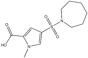 4-(azepan-1-ylsulfonyl)-1-methyl-1H-pyrrole-2-carboxylic acid Struktur