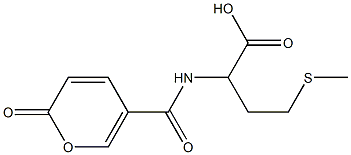 4-(methylthio)-2-{[(2-oxo-2H-pyran-5-yl)carbonyl]amino}butanoic acid Struktur