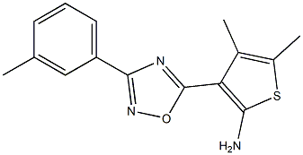 4,5-dimethyl-3-[3-(3-methylphenyl)-1,2,4-oxadiazol-5-yl]thiophen-2-amine Struktur