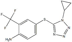 4-[(1-cyclopropyl-1H-1,2,3,4-tetrazol-5-yl)sulfanyl]-2-(trifluoromethyl)aniline Struktur